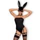 Эротический костюм кролика Obsessive Bunny costume черный L/XL