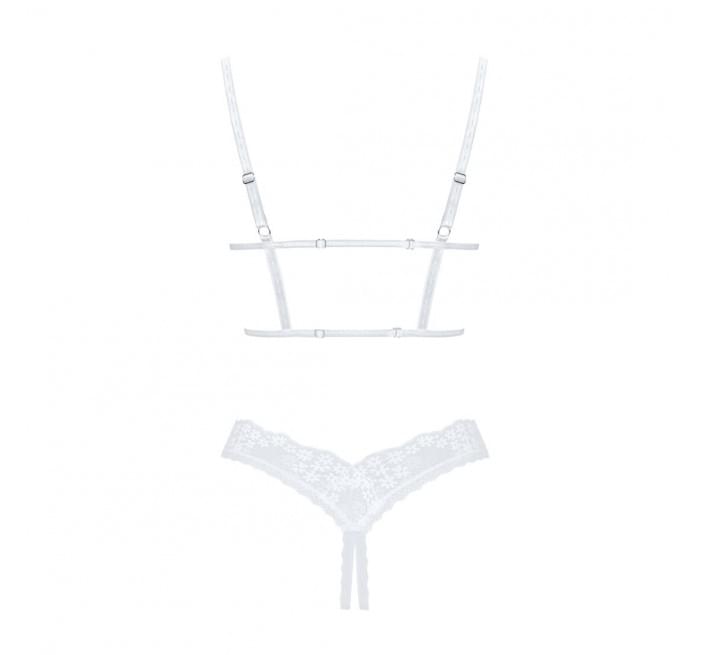 Эротический комплект Obsessive Heavenlly 2-pcs cupless set XL/2XL, открытая грудь, с доступом