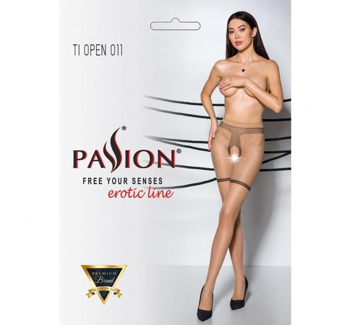 Тілесні колготки з відкритим доступом Passion TIOPEN 011 beige 1/2 (20 den)