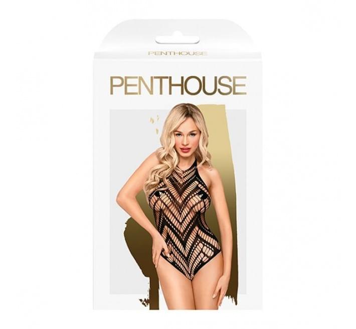 Боди с геометрическим орнаментом Penthouse Go Hotter Черный S/L