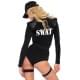 Костюм эротических спецсил Leg Avenue SWAT Team Babe S, боди, пояс, подвязки, игрушечная рация, кепка