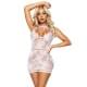 Ажурна сукня-сітка Leg Avenue Lace mini dress with cut-outs White one size