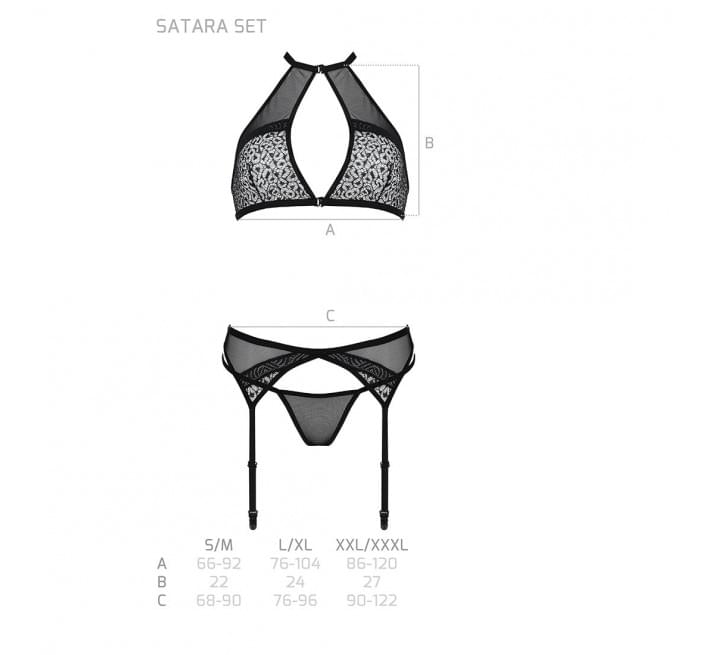 Комплект білизни Passion SATARA SET red S/M