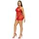 Платье-сетка со стразами Leg Avenue Rhinestone halter mini dress открытая спина, Red one size