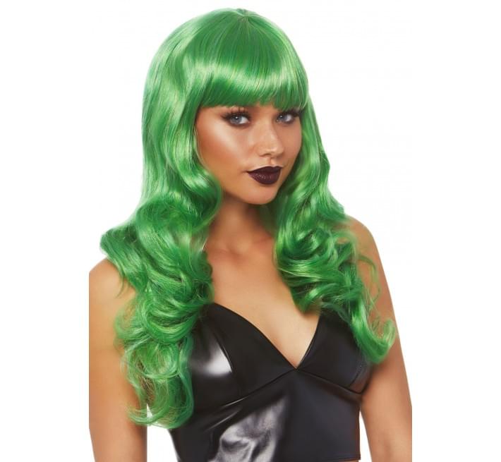 Волнистый парик Leg Avenue Misfit Long Wavy Wig Green, длинный, реалистичный вид, 61 см