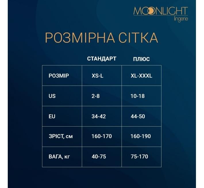 Платье-бодистокинг Moonlight Plus Model 01 Black XL-XXXL, мини, без рукавов