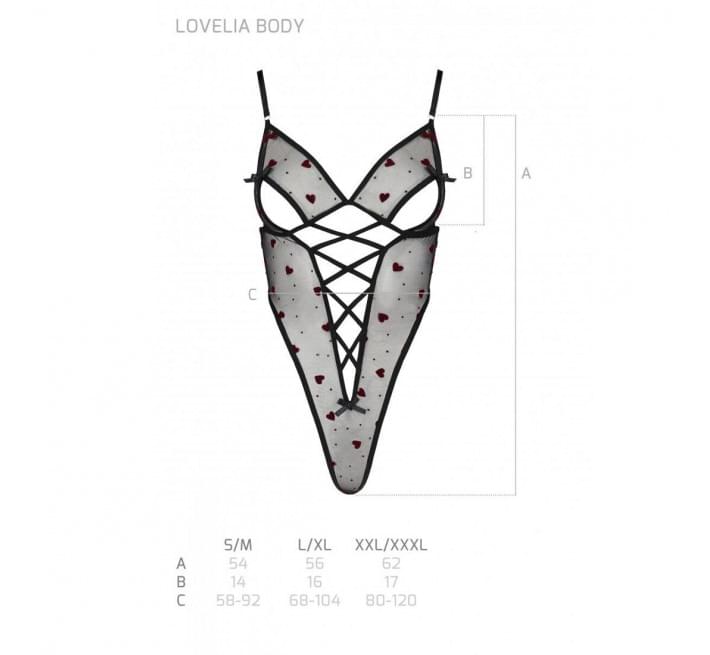 Еротичний боді з малюнком Passion LOVELIA BODY black L/XL