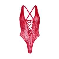 Кружевное боди Leg Avenue Floral lace thong teddy Red one size