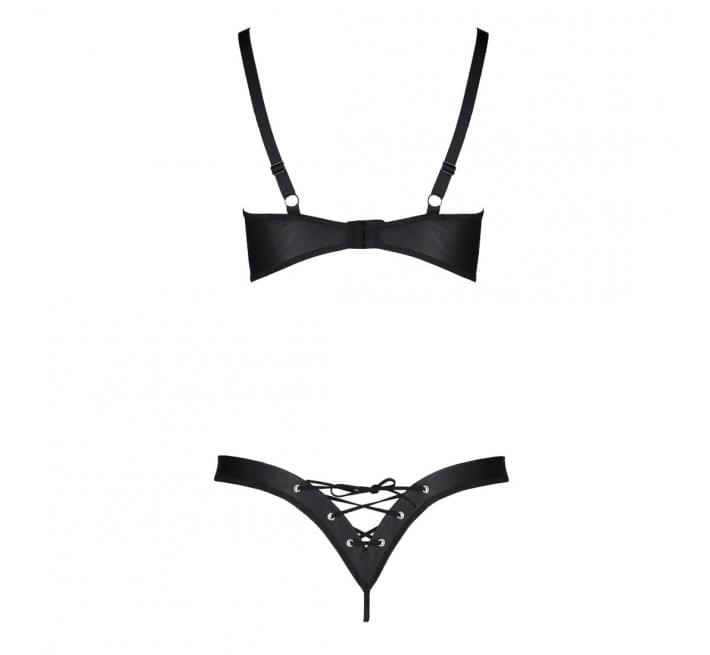 Комплект з екошкіри Passion CELINE BIKINI black 4XL/5XL