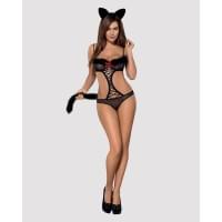 Еротичний костюм гепарду Obsessive Gepardina 3 pcs costume чорний L/XL