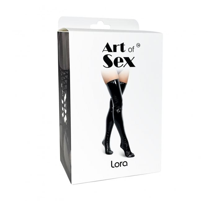 Сексуальные виниловые чулки Art of Sex - Lora, размер L, цвет красный