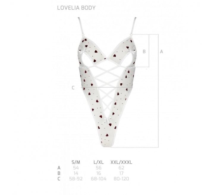 Эротический боди с рисунком Passion LOVELIA BODY white XXL/XXXL