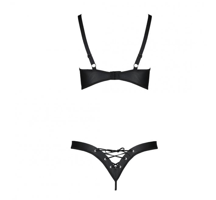 Комплект з екошкіри Passion CELINE BIKINI black L/XL