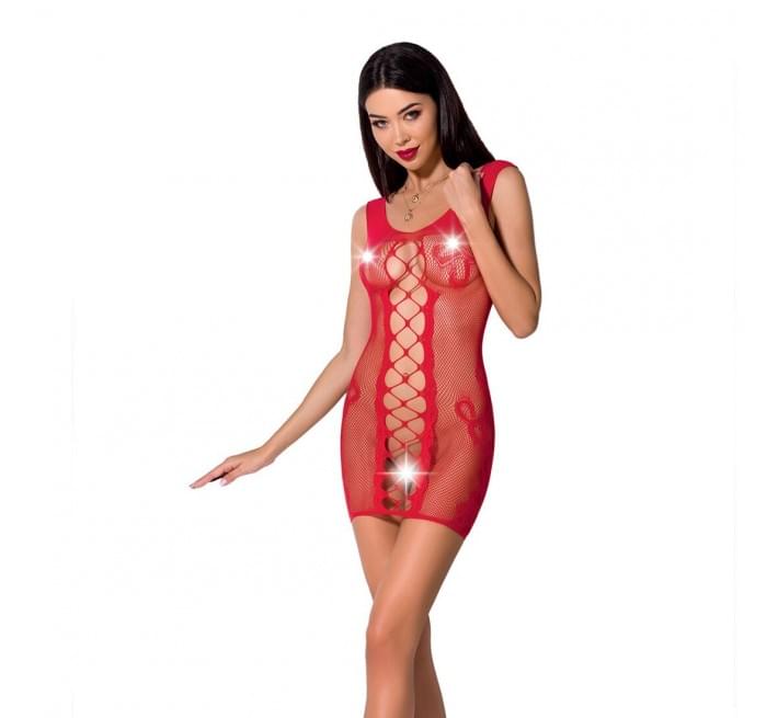Откровенное платье-сетка Passion BS073 red