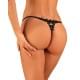 Прозорі стрінги з доступом Obsessive Celia Noir crotchless thong чорні XL/2XL