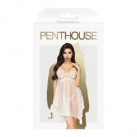 Бебі-дол з ажурним бралетом та асиметричним подолом Penthouse - Naughty Doll White S/M