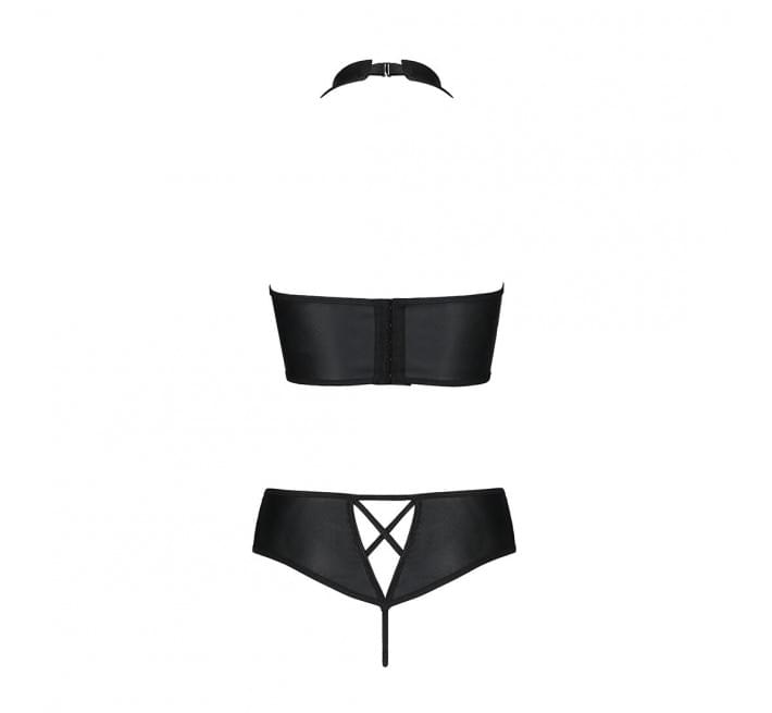 Комплект из эко-кожи Passion Nancy Bikini black L/XL