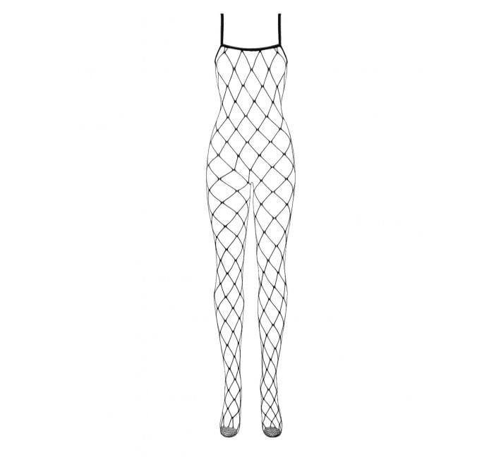 Бодистокинг с большой глазком и открытой грудью Obsessive Bodystocking N102 черный S/M/L