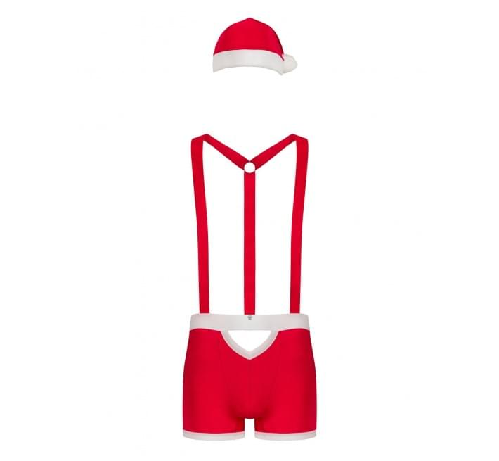 Чоловічий еротичний костюм Санта-Клауса Obsessive Mr Claus червоний 2XL/3XL