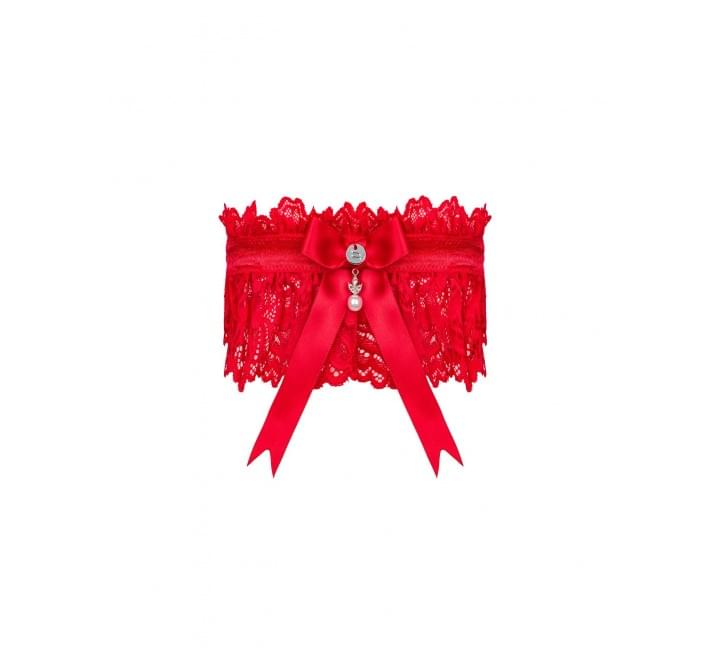 Ажурная подвязка Obsessive Amor Cherris garter, red