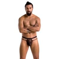 Чоловічі прозорі стринги Passion 029 Thong Collin Black L/XL