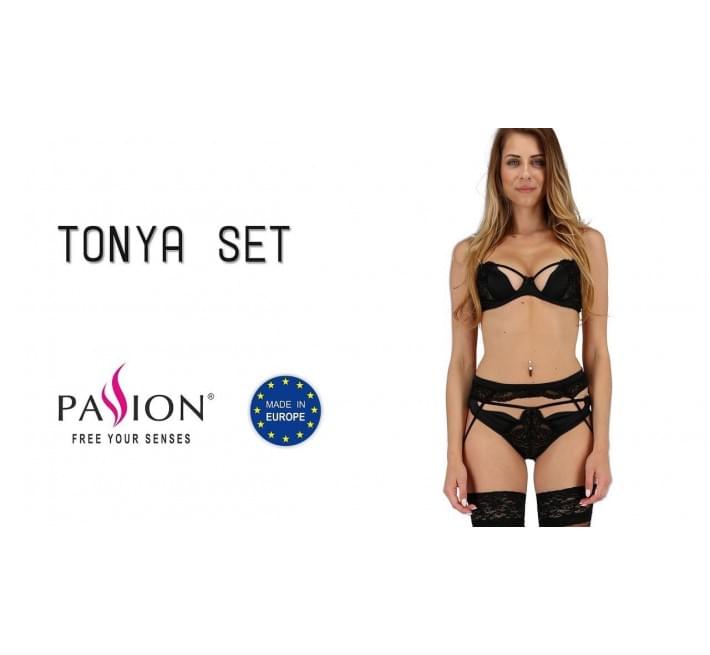 Комплект белья Passion TONYA SET Черный L/XL