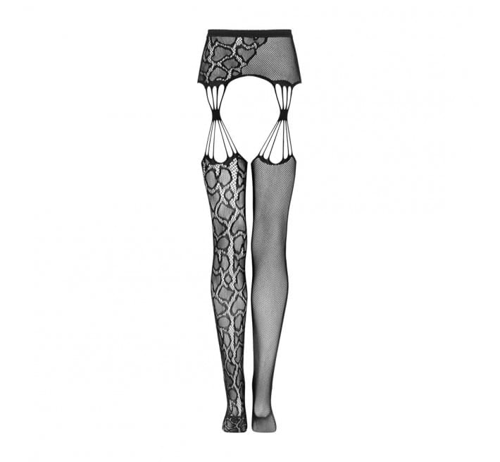 Еротичні колготки-бодістокінг Obsessive Garter stockings S821 чорні S/M/L