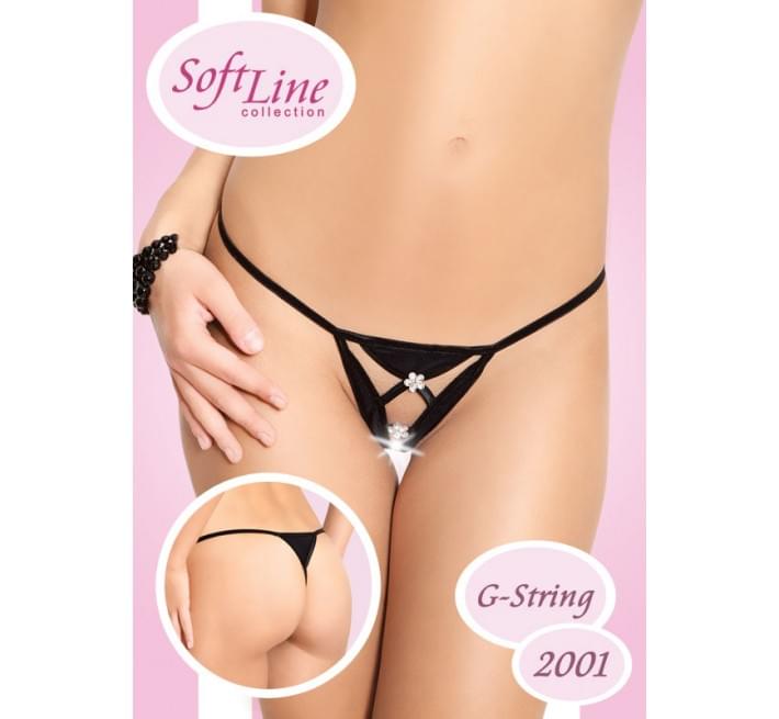 Женские стринги SoftLine G-String 2001 Черные S/M/L