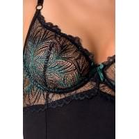 Корсет з пажами Passion FLORIS CORSET black L/XL