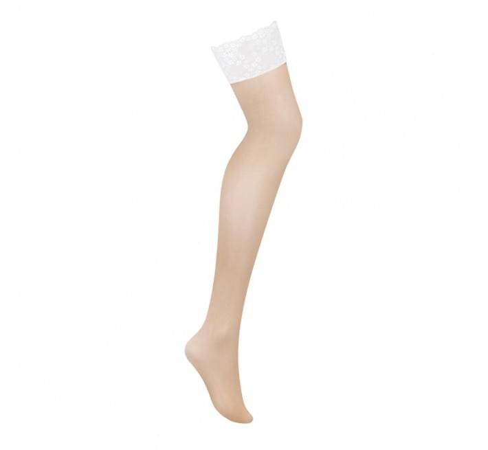 Чулки Obsessive Heavenlly stockings белые M/L