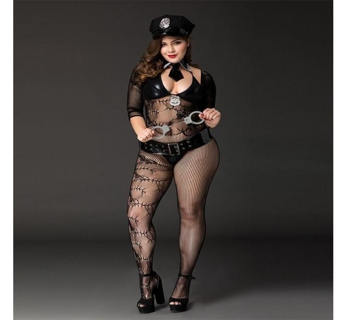 Еротичний костюм поліцейської JSY P71101 Чорний Plus Size