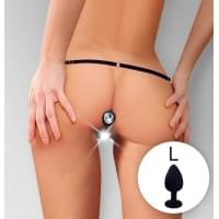 Жіночі трусики з силіконовою анальною пробкою Art Sex - Sexy Panties plug size L Black XS-2XL