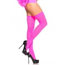 Щільні неонові панчохи Leg Avenue Nylon Thigh Highs Neon Pink one size