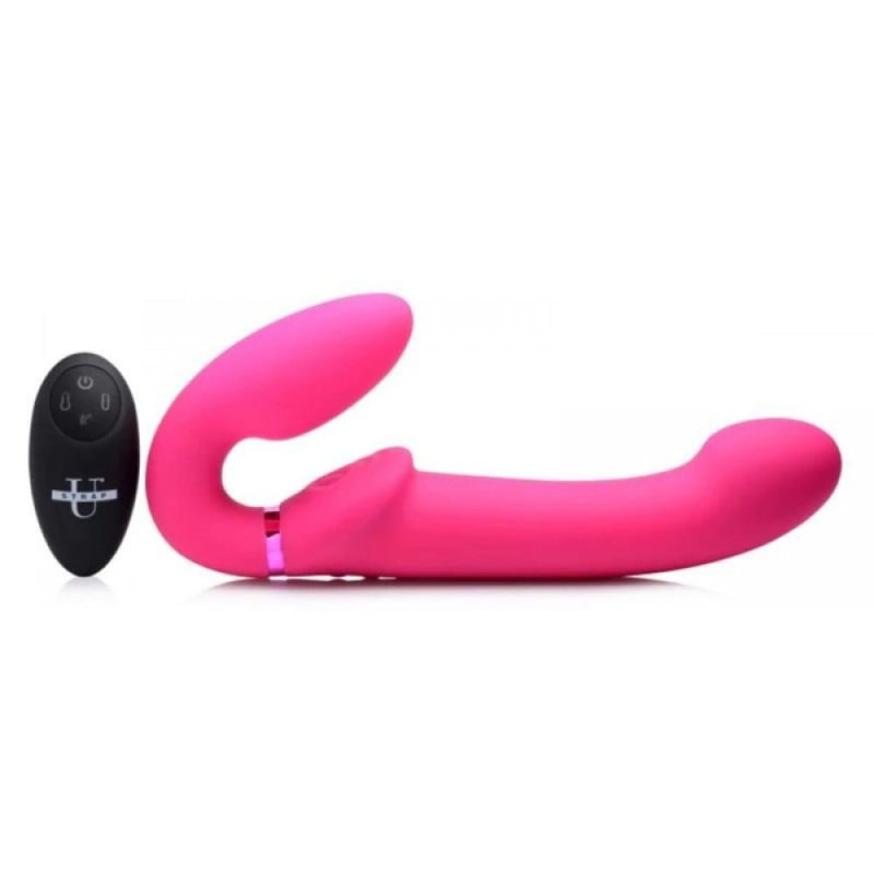 Безремневый страпон с пультом Strap U Urge Strapless Strap-On розовый