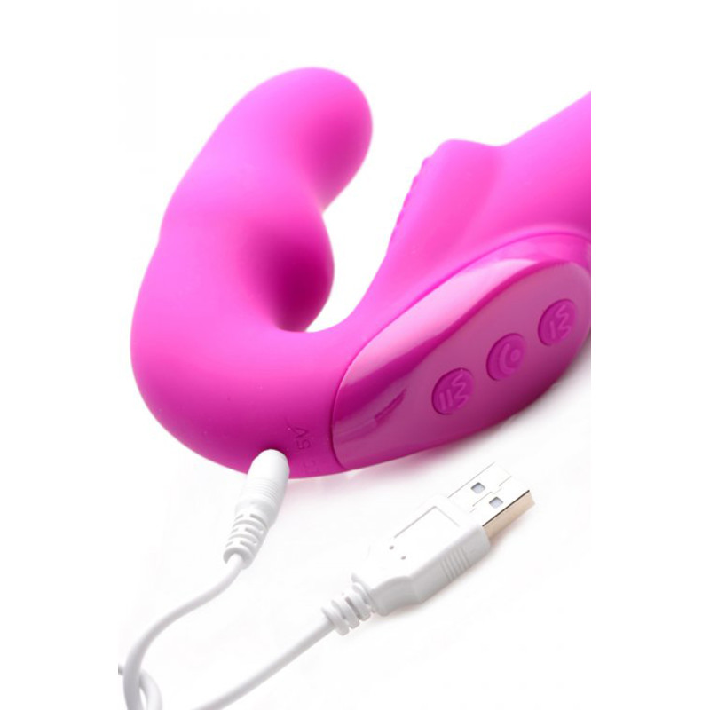 Страпон подвійний Strap U Evoke Super Charged Рожевий
