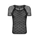 Чоловіча напівпрозора футболка з орнаментом Obsessive T102 T-shirt S/M/L, чорна