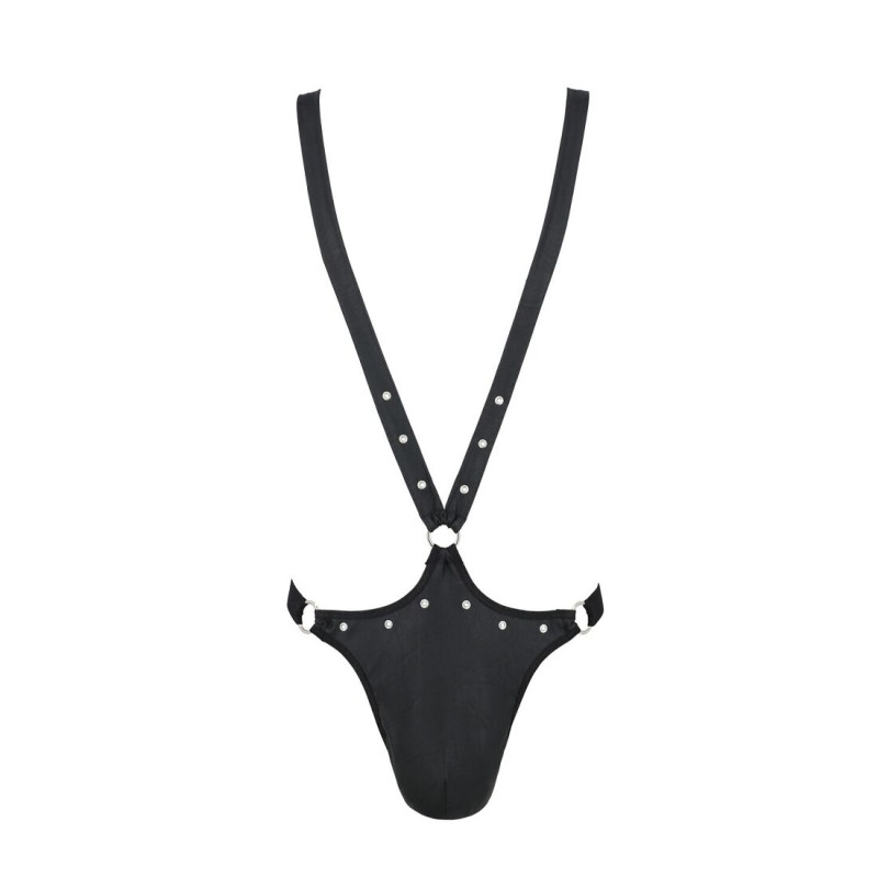 Чоловіче боді з люверсами Passion 028 Harry Black L/XL