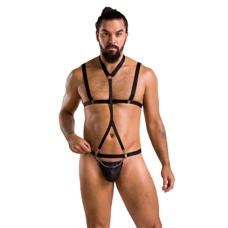 Комплект мужского белья со стрепом Passion 039 Set Andrew black L/XL