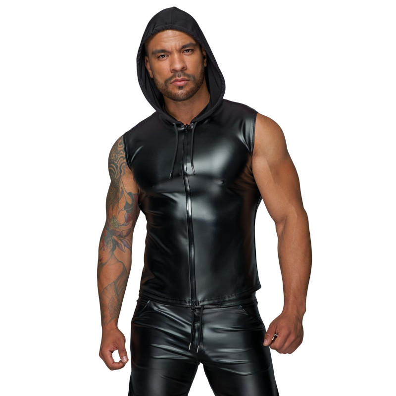 Мужская безрукавка с капюшоном Noir Handmade H062 Hooded Shirt, S, мокрый эффект