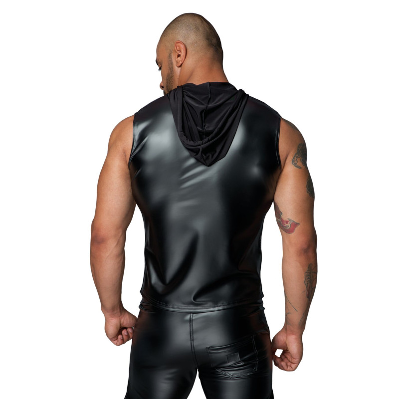Мужская безрукавка с капюшоном Noir Handmade H062 Hooded Shirt, S, мокрый эффект