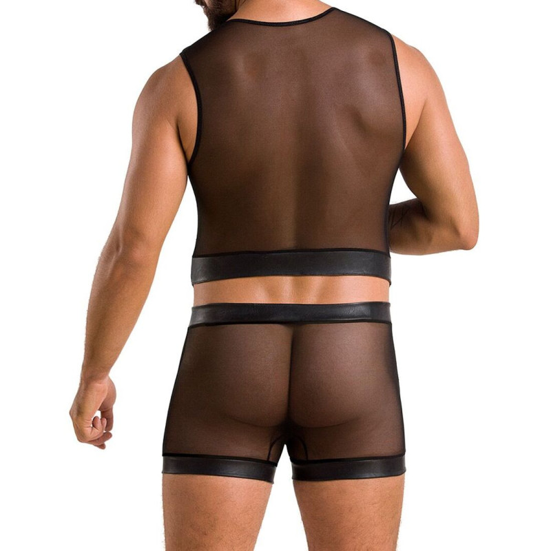 Комплект мужского белья на шнуровке Passion 053 Set William black S/M