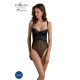 Боди Passion KERRIA BODY black, S/M, с высокими вырезами и верхом балконет