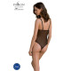 Боди Passion KERRIA BODY black, S/M, с высокими вырезами и верхом балконет