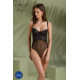 Боди Passion KERRIA BODY black, S/M, с высокими вырезами и верхом балконет