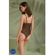 Боди Passion KERRIA BODY black, S/M, с высокими вырезами и верхом балконет