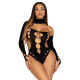 Бесшовное боди на одно плечо Leg Avenue Seamless thong back bodysuit, One Size, черное