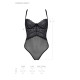 Боди Passion KERRIA BODY black, S/M, с высокими вырезами и верхом балконет