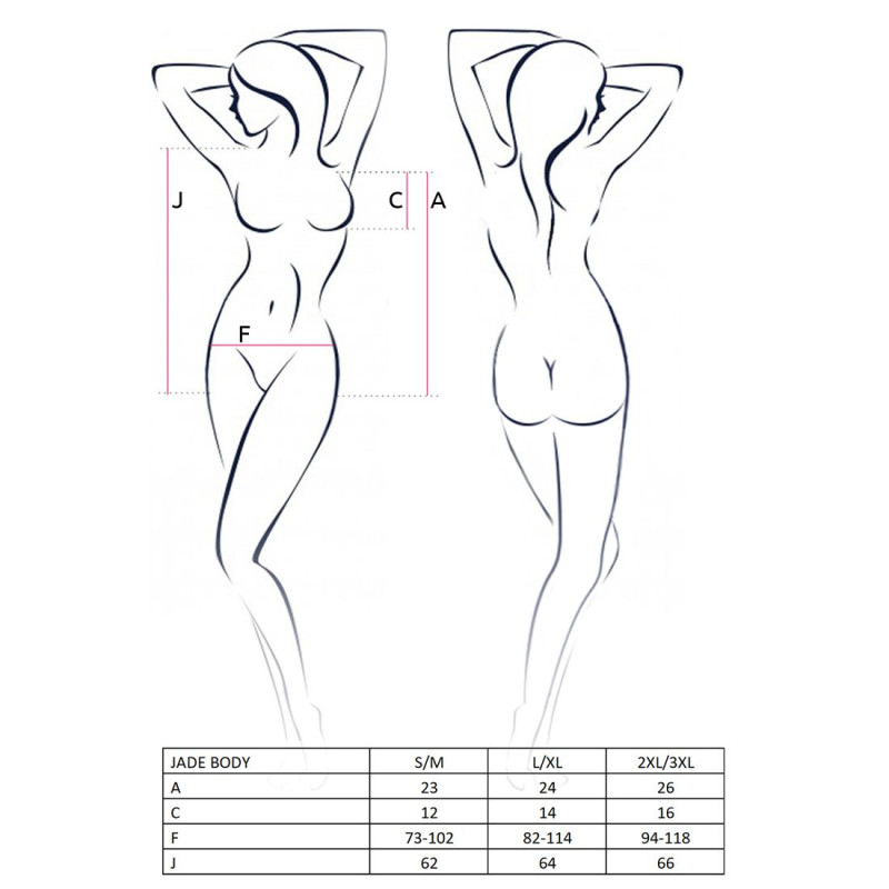 Откровенное боди с элементами стреп Passion Exclusive JADE BODY XXL/XXXL, black