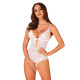 Эротическое полупрозрачное боди Obsessive Heavenlly crotchless teddy белый XS/S
