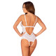Эротическое полупрозрачное боди Obsessive Heavenlly crotchless teddy белый XS/S